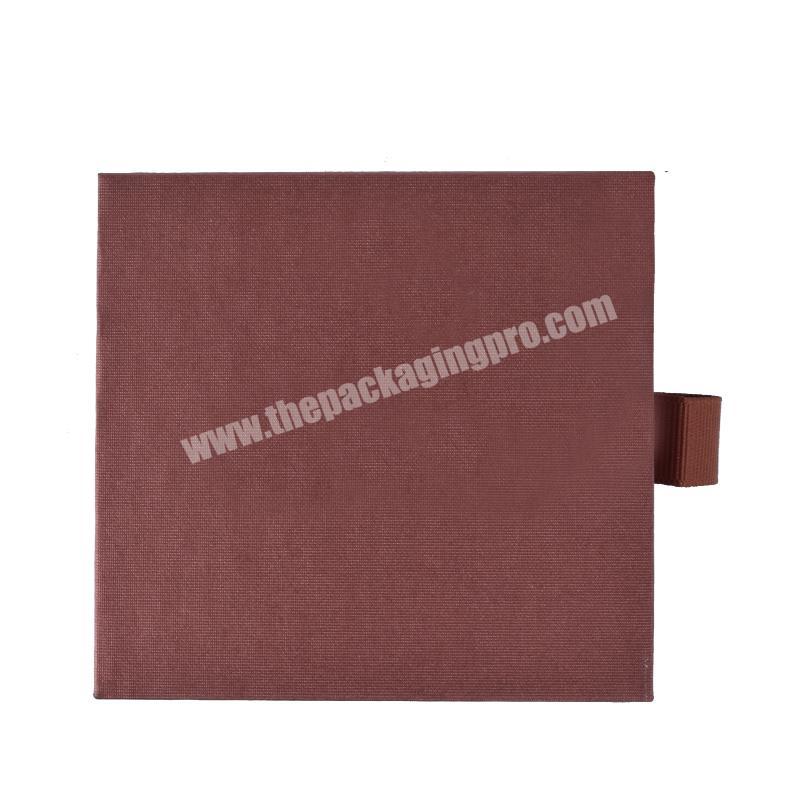 China  Factory Brown Wholesale  luxury Customized Logo  Cardboard Slide Pendant Drawer Jewelry Box