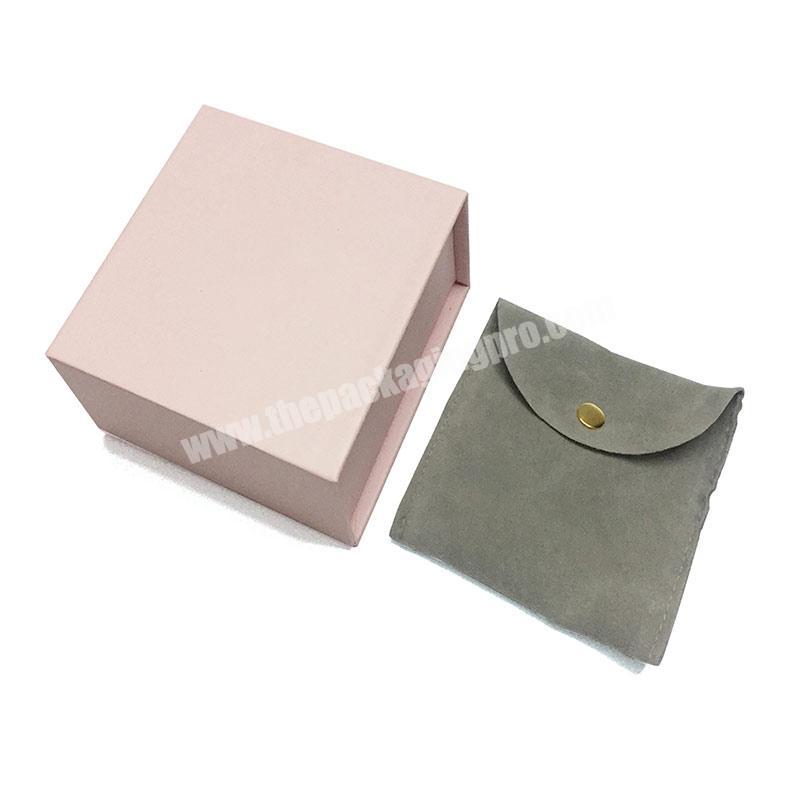 Custom logo color high quality cardboard jewelry box paper box with pouch