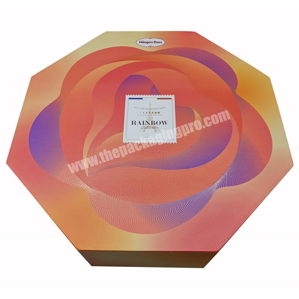 Unique Hexagonal Printed Rigid Cardboard Paper Gift Packaging Box For Cake