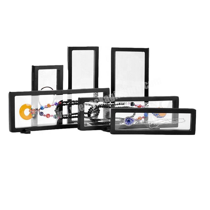 3D Suspension Floating With PE Transparent and Plastic Frame Jewelry Packaging displays set boxes