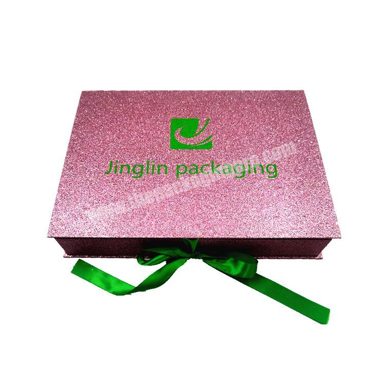 OEM Customize LOGO Fashion Bracelet Packaging Rigid Cosmetics Gift Box with gold powder paper material