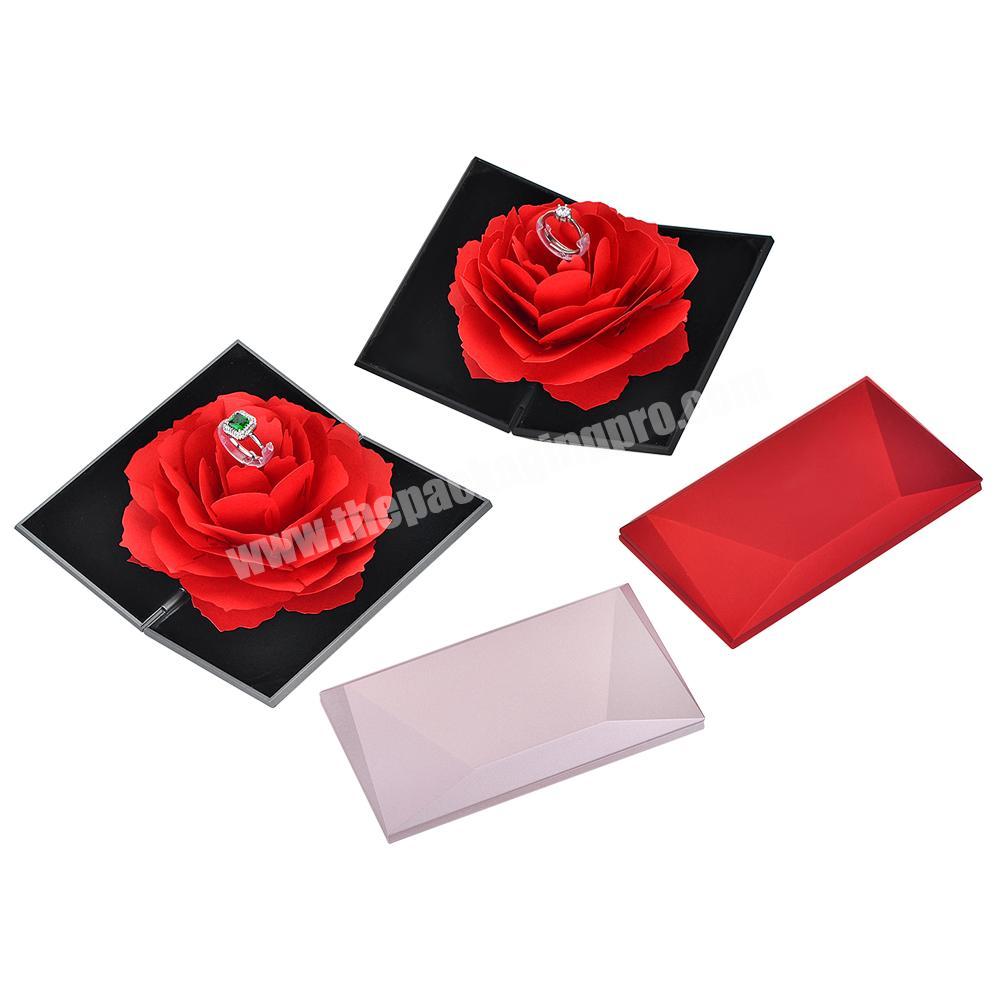 Custom Luxury Romantic Propose Engagement Wedding Rose Flower Ring box