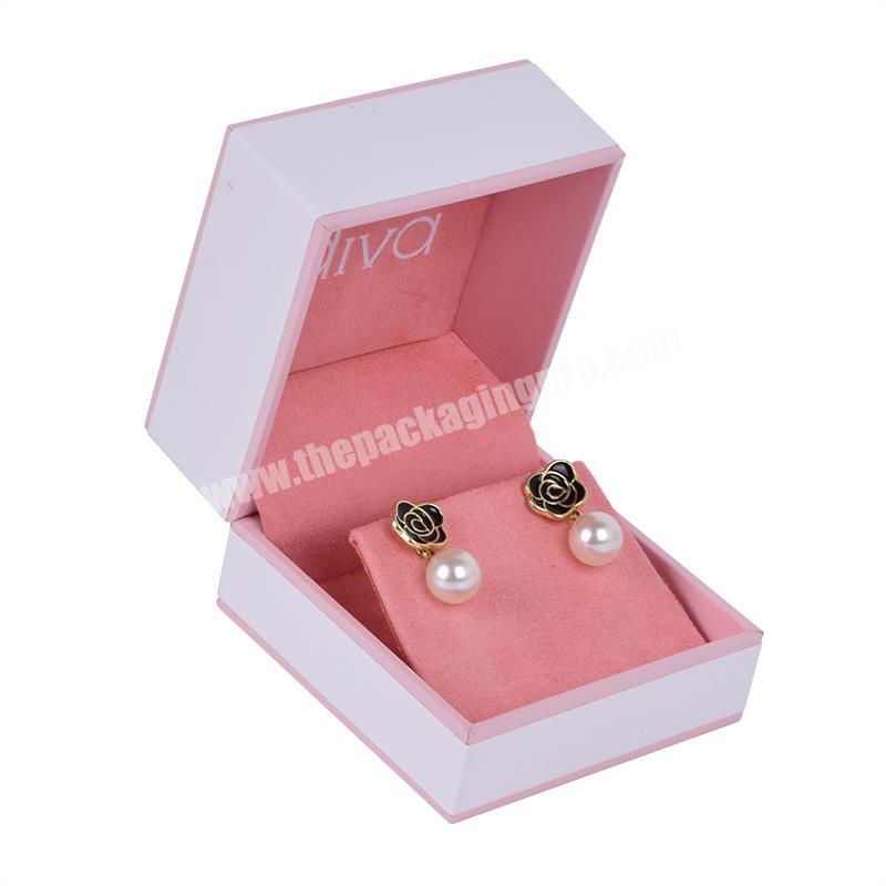 Luxury Individual Design White Square Earring Gift Box Packaging Jewelry