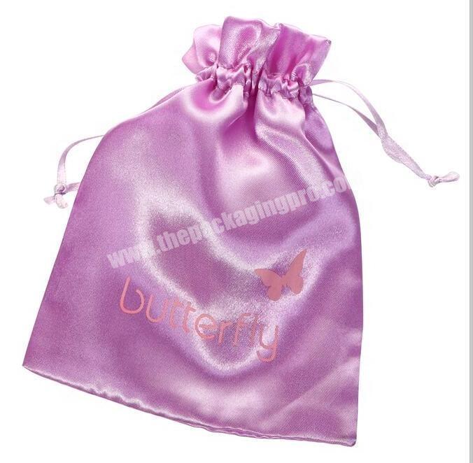 Selling custom hair extension packaging large satin bag fancy satin jewelry bag satin shoe bag