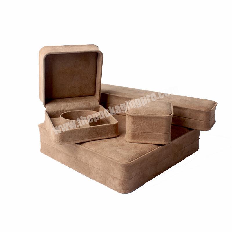High-quality brown folding packaging set velvet jewelry box