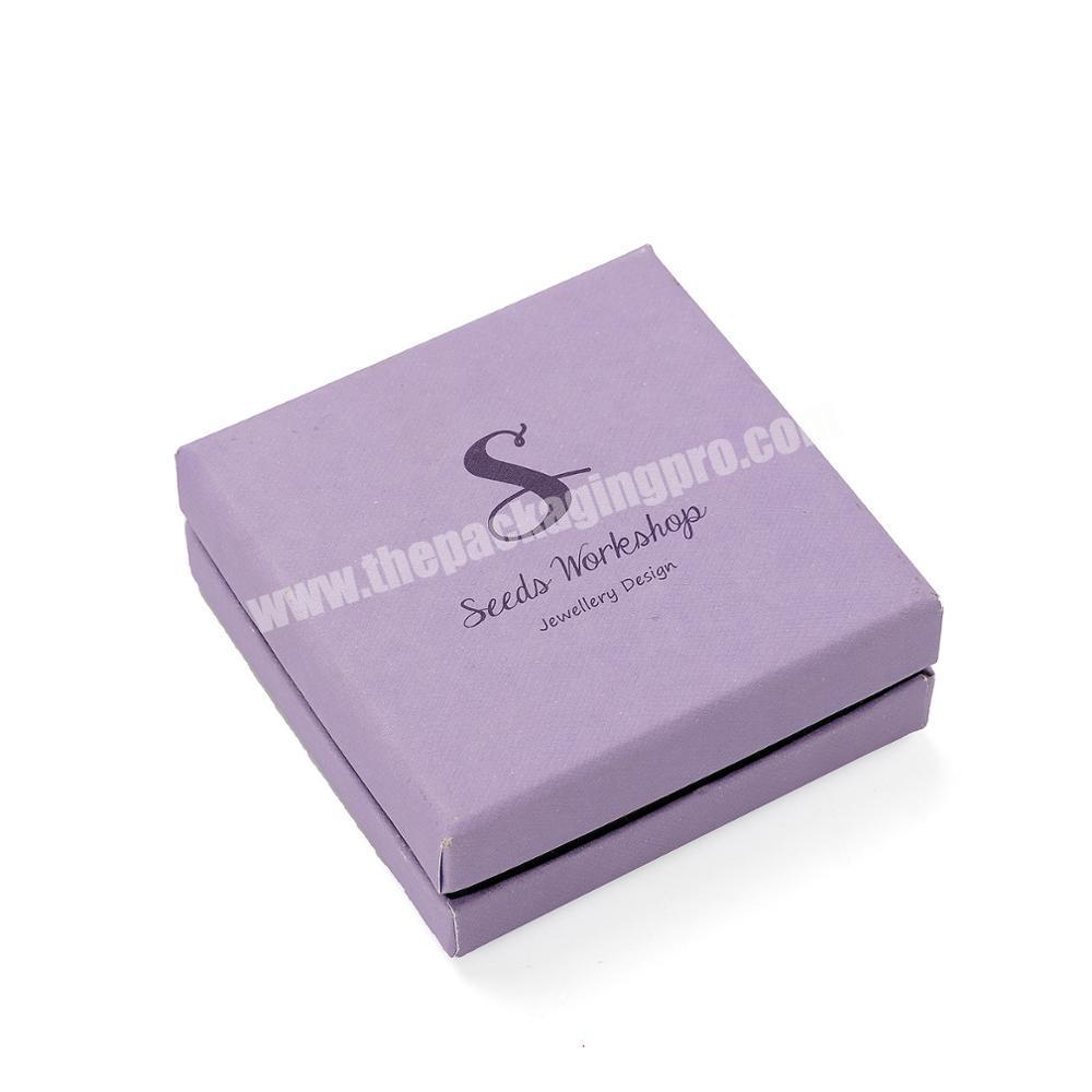 Simple style purple 180g gift paper box embossing offset paper print logo jewelry box 2019
