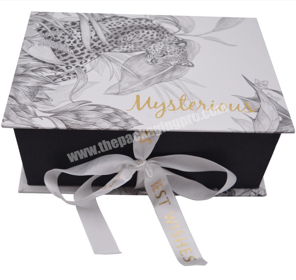 Custom made elegant wedding dress magnetic paper gift box formal dress packaging