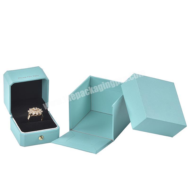 New design customized lgog jewelry packaging pu leather ring boxes jewellery