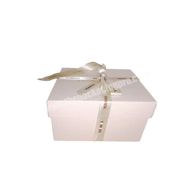 OEM Custom Print Lid and Base JewleryWatchRing Packaging Paper Box With Ribbon For GiftWedding