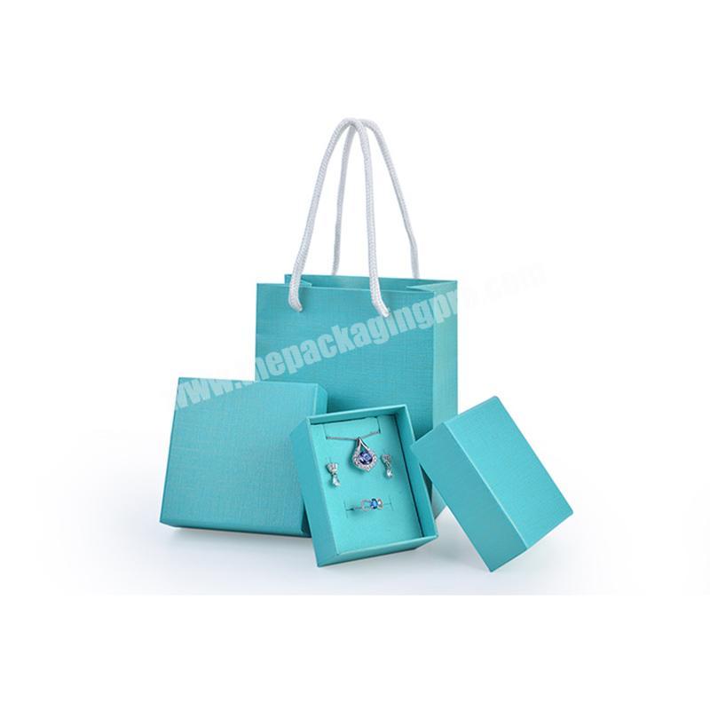 Wholesale necklace ring bracelet bangle paper boxes blue cardboard jewelry packaging box