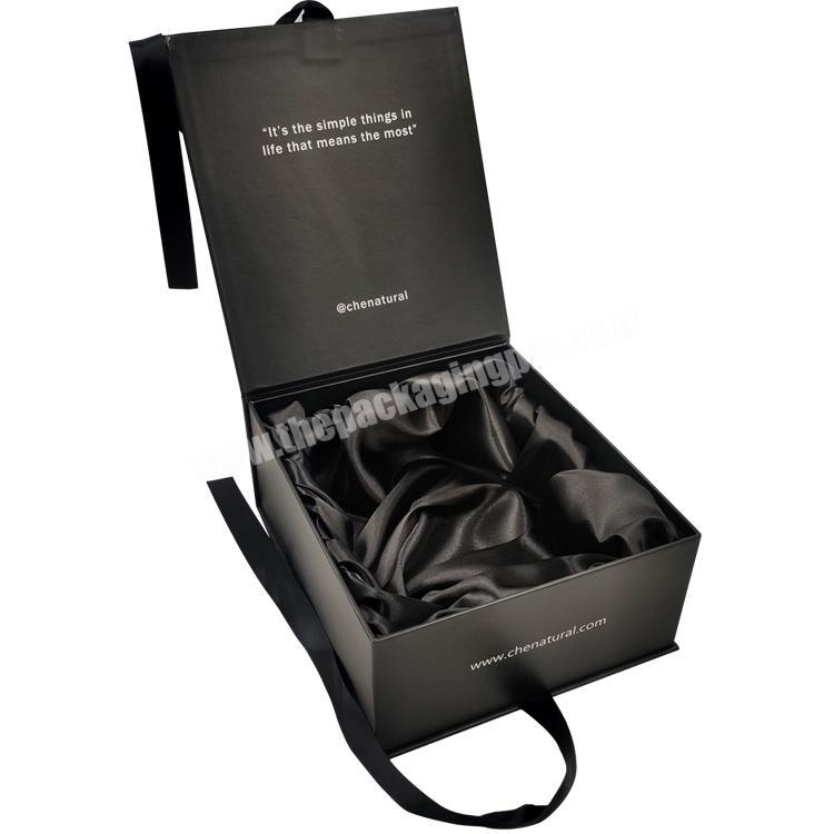 Black empty small magnetic gift box packaging packing boxes for gift pack