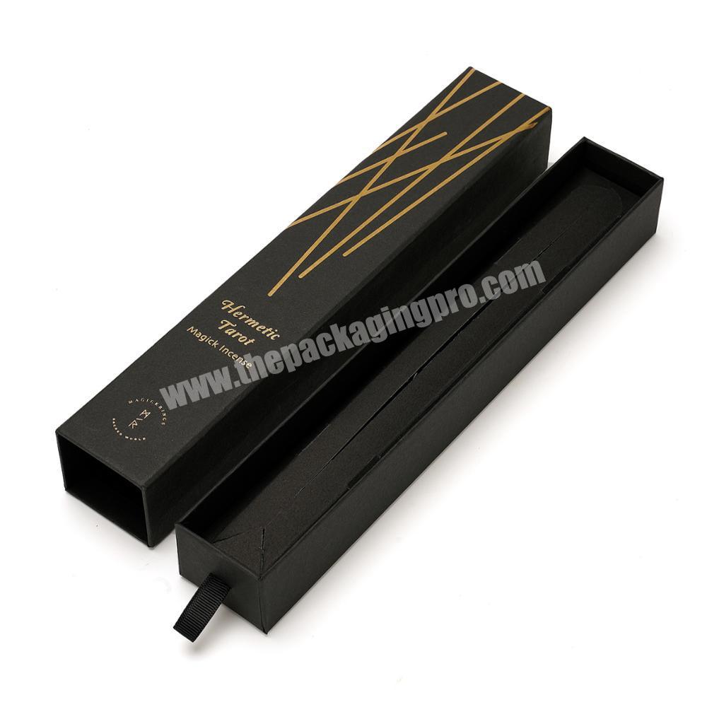 Custom Small Black Folding Luxury Cigarette Pre Roll Paper Box  With Logo Gold Embossed