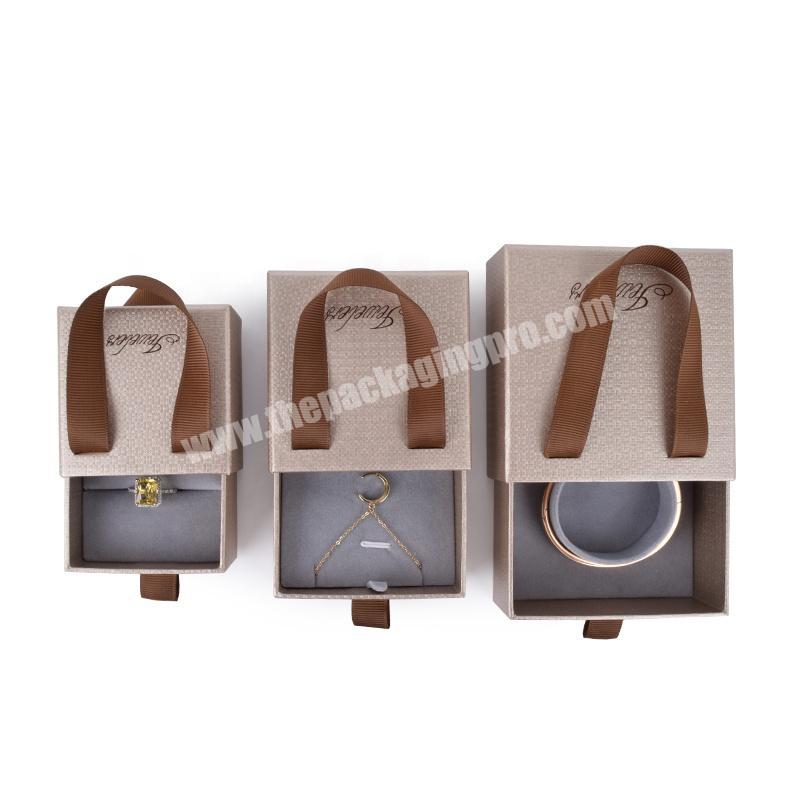 drawer type cardboard ear ring necklace box 16x10cm customised kraft paper packaging jewelry custom boxes