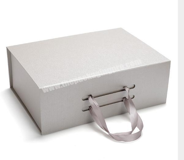 2019 Amazon Hot Custom Luxury Ribbon Closure Style Folding Gift Packaging Box