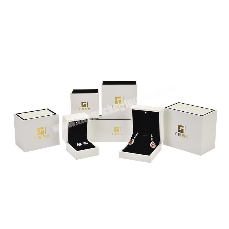 China new high quality white drawer led light ring earring necklace  jewelry packaging box