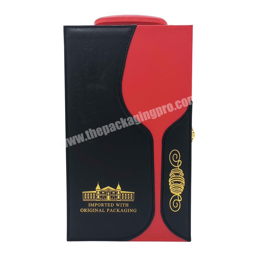 Custom Rectangular Wooden MDF PU Leather Gift Storage Packaging Box With Golden Hot Stamping For Tools