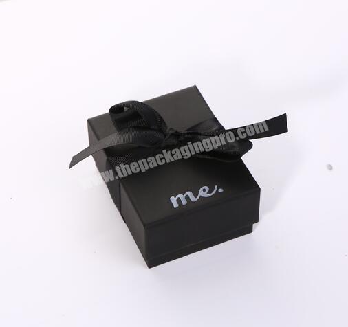 Wholesale black bow tie matt jewelry cardboard gift packaging paper box with custom logo
