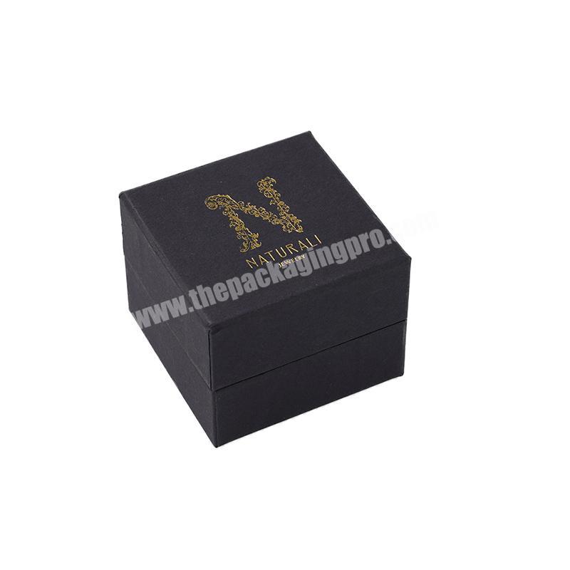 Custom leatherette paper black cardboard jewelry gift box