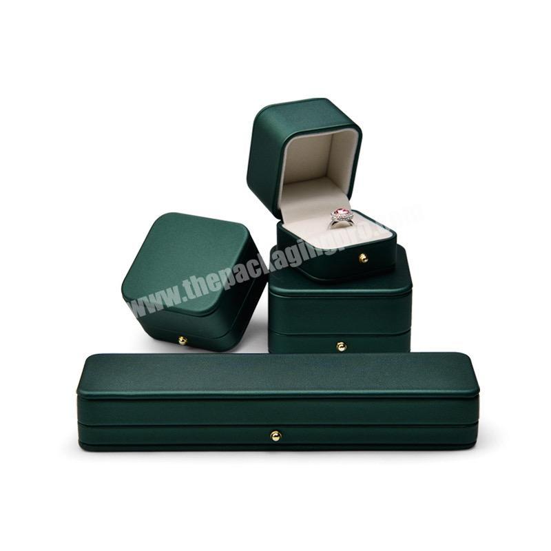 wholesale Fashion Custom Women Luxury Green PU Leather Jewelry Box Set
