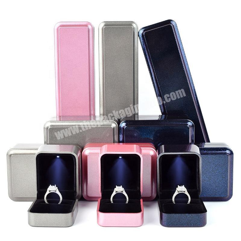 custom fancy luxury led magnetic jewellery box travel plastic packaging jewelry box