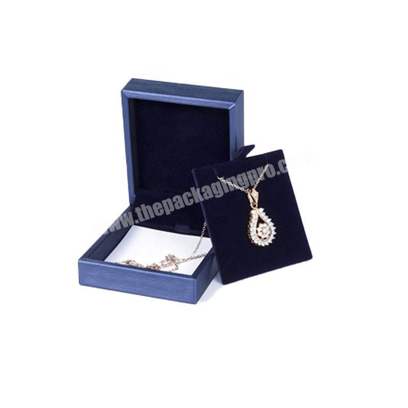Wholesale high-end pu leather material jewellery packaging for pendant purple jewelry box