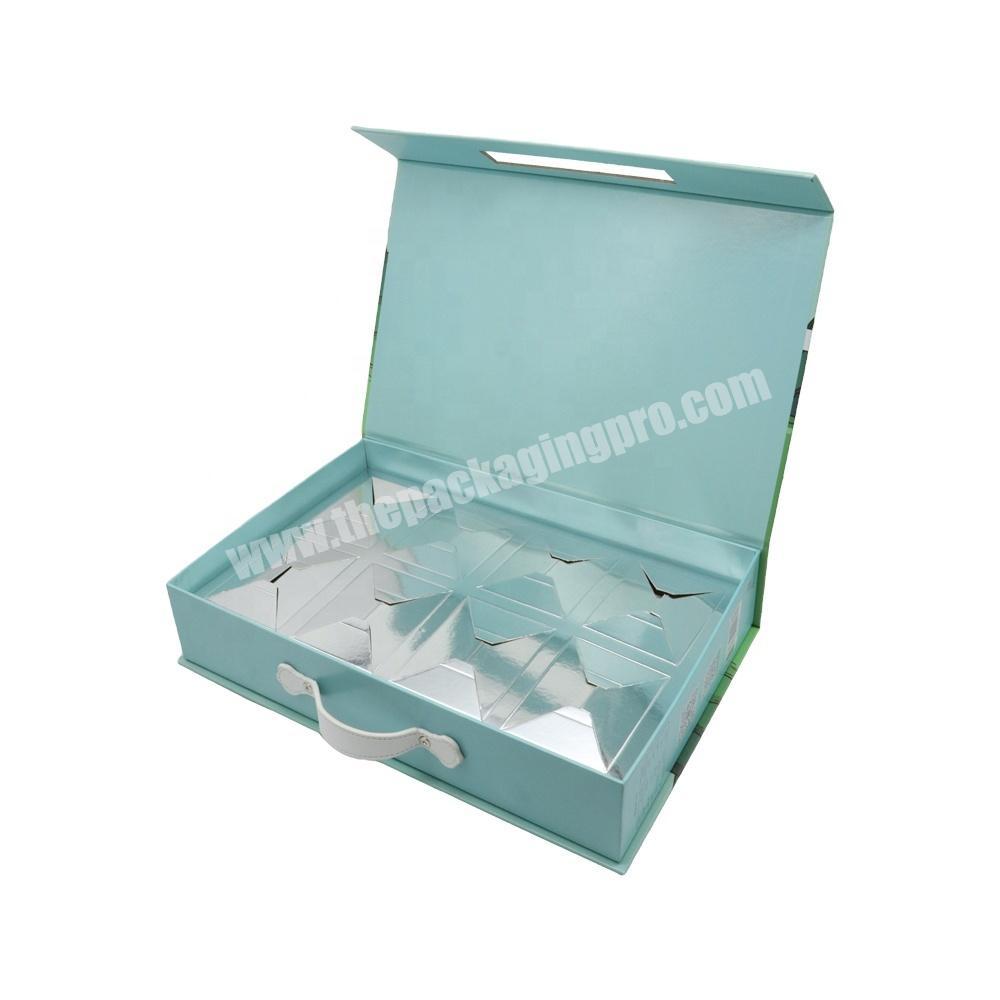 Luxury Card Insert Hard Paper Gift Box With Ribbon Handle and Bow