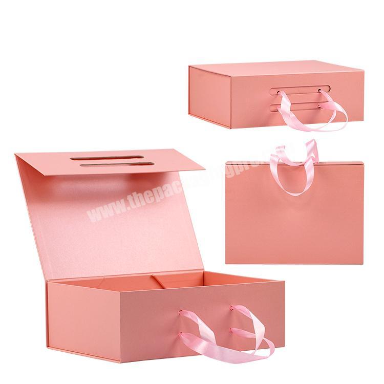 China Custom Luxury Book Shaped Pink Rigid Paper Packaging Magnetic Gift Boxes