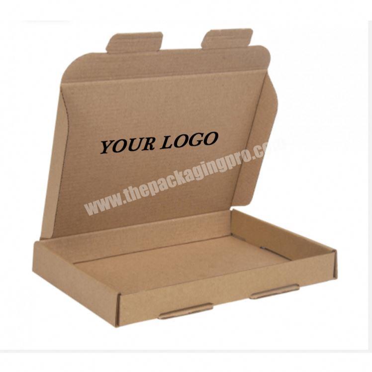 Custom logo brown product packaging corrugated mailing box with self-sealing closing strip