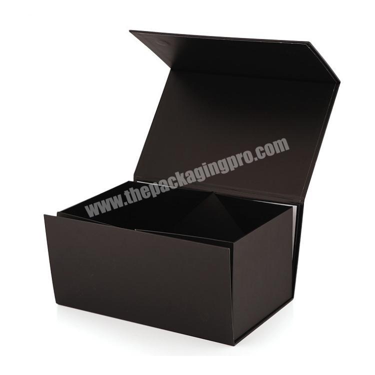 High quality book folding box custom creative flip magnetic ribbon gift special folding gift box custom logo black