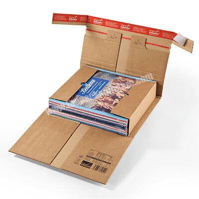 Friendly Kraft Paper Carton Box Corrugated Book Mailer Box Mailer Book Bag With Perforation