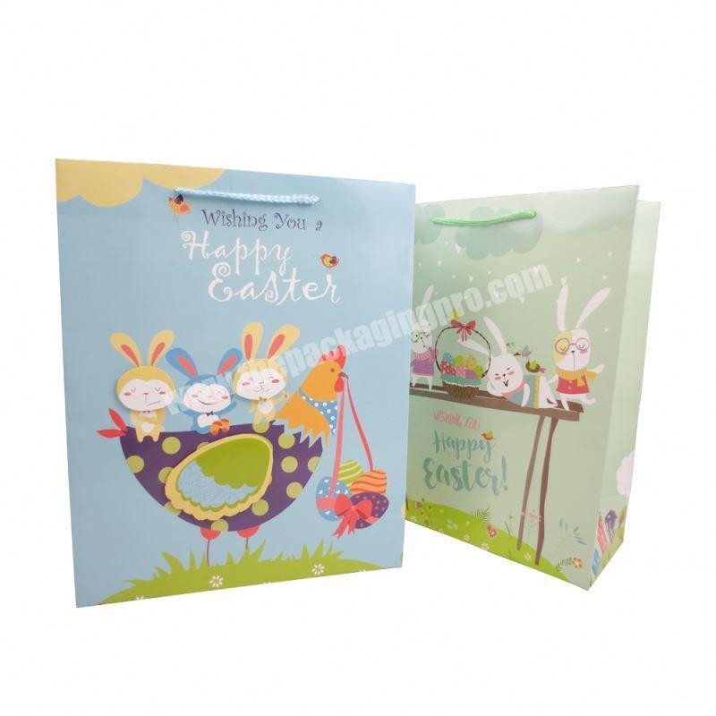 Hot selling cheap customized 3d paper personalised gift bag with rope handles