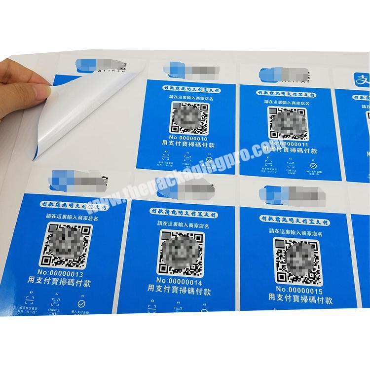 Supermarket QR code payment customization Sticker Logo Custom Label with high quality