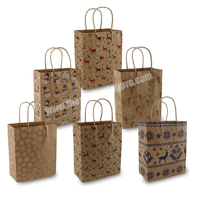 Wholesale high quality Small Craft Brown Sale Merry Christmas Paper Bag