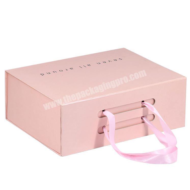 Easy eco-economical nice pink custom luxury logo printed cardboard packaging gift box