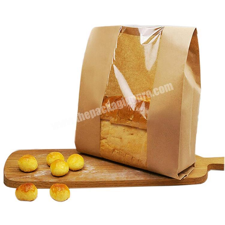 Wholesale Bakery Bread Packaging Custom Small Wax Coated Kraft Paper Bag For Food