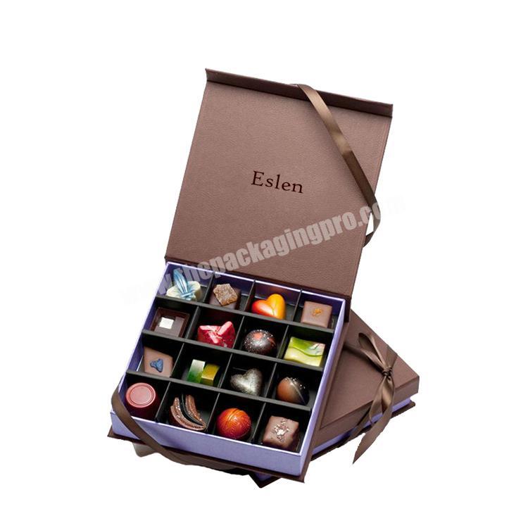 Custom Fancy Cardboard Birthday Chocolate Truffle Packaging Magnetic Closure Box with Paper Divider