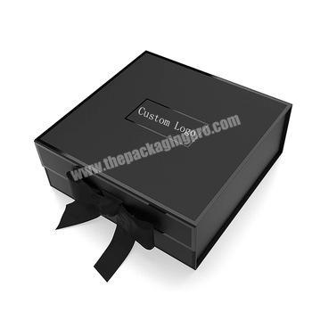 Wholesales Custom High Quality Rigid Foldable Cardboard Black Gift Box With Lid/comestic Gift Box/luxury Gift Box Packing