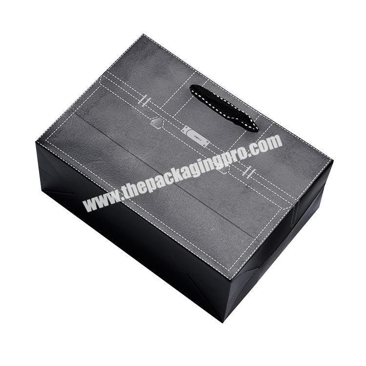 Shopping Custom Black Kraft Packaging Paper Bag With Custom Logo Paper with high quality