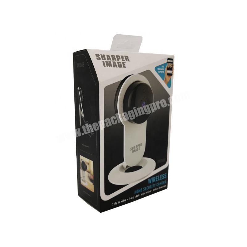 Wholesale Coated Paper Foldable Packaging for Security Camera with PP Tray Insert