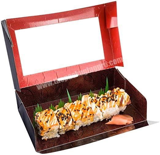 Recyclable Disposable Paper Packaging Box Sushi Takeaway Paper Box with PVC Window Food Packaging