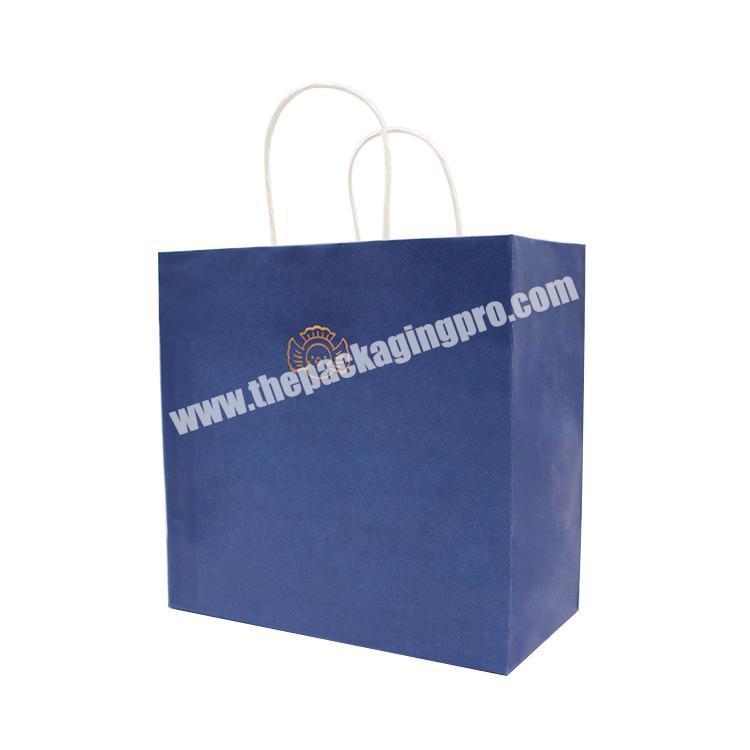 factory wholesale 100gsm or customized twisted handle shopping white kraft paper bags with logo design