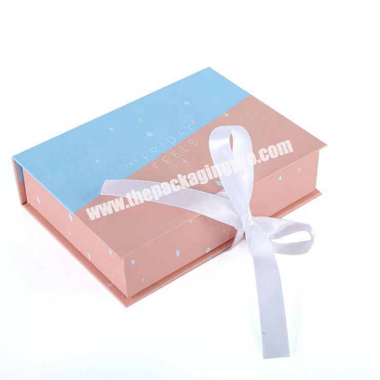 luxury custom logo white paper cardboard folding flap magnetic packaging box