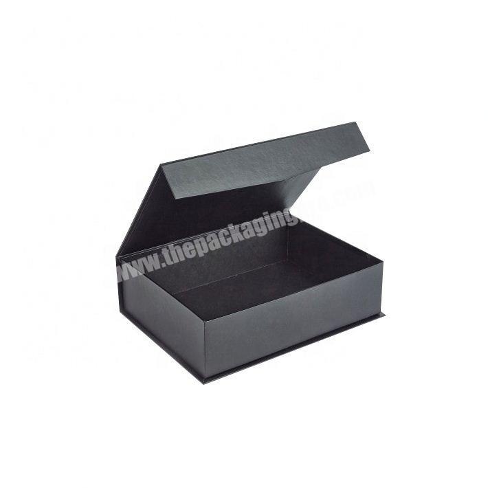 Customize high quality magnetic closure packaging box gift box black cardboard boxes