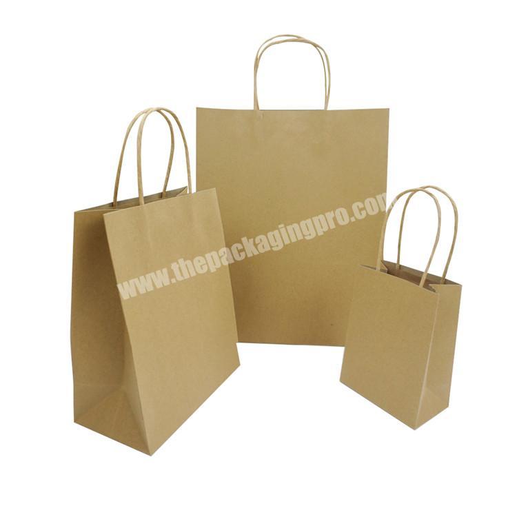 Wholesale Custom Brown Kraft Shopping Paper Bag With Rope Handle
