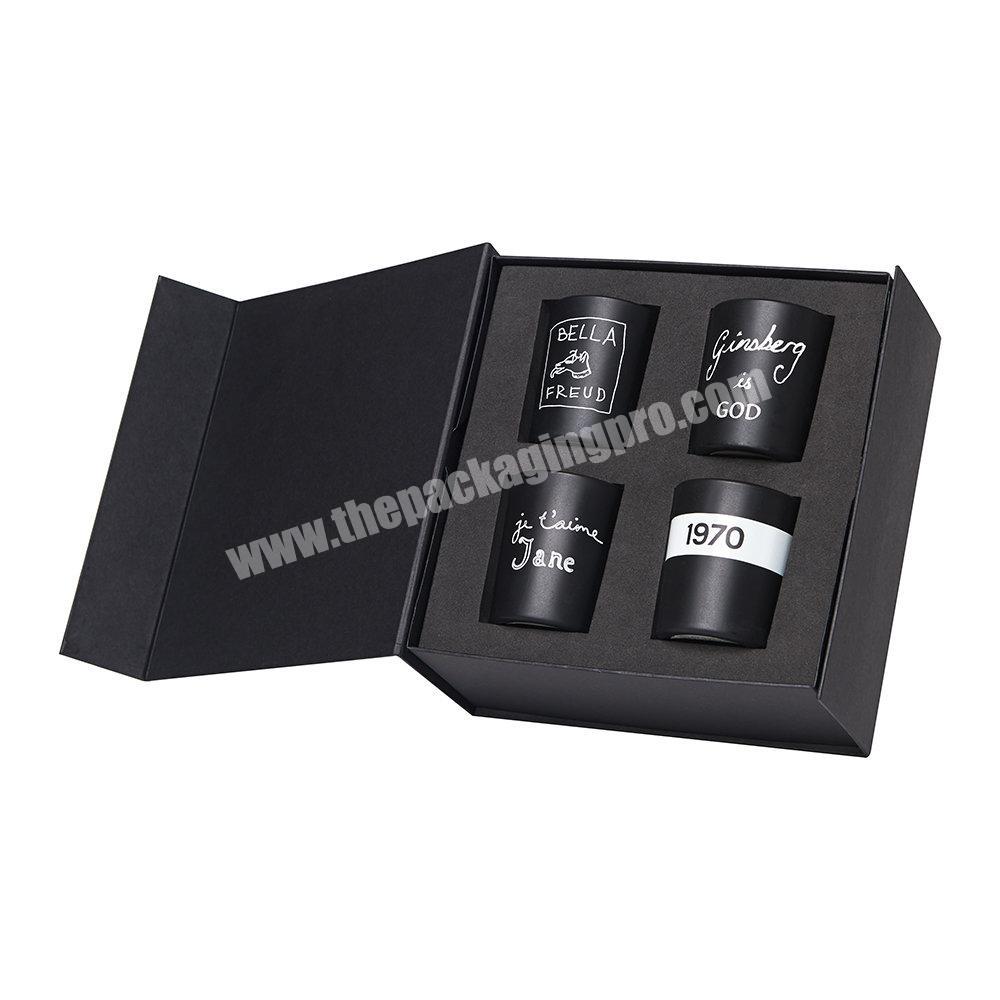 Custom Luxury Matte Black Candle Box, Magnetic Scented Candle Packaging Gift Set Box