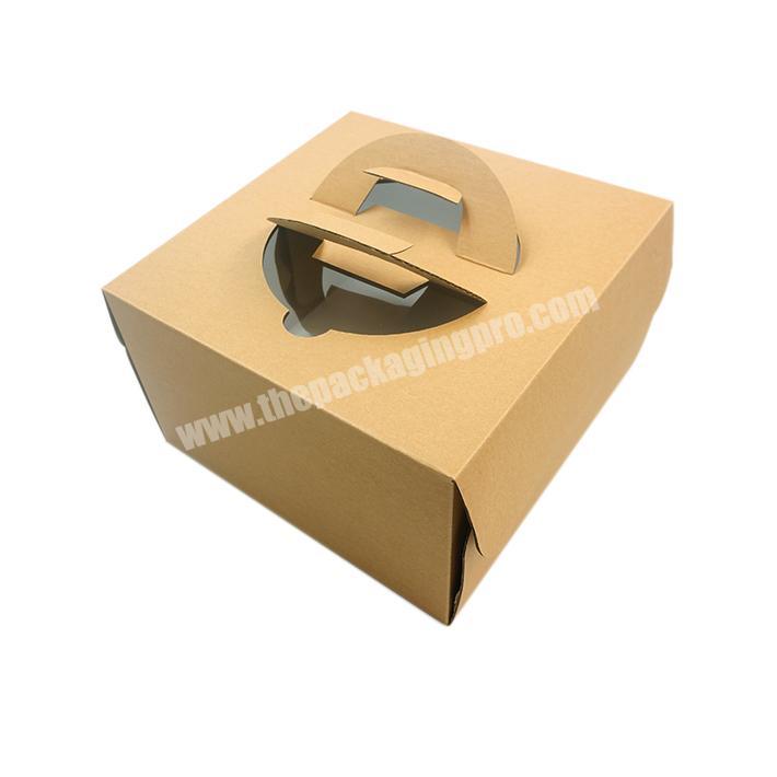 Kraft Paper Cake Packaging Box With Handle PVC Clear Window Foldable Recyclable Cake Gift Box