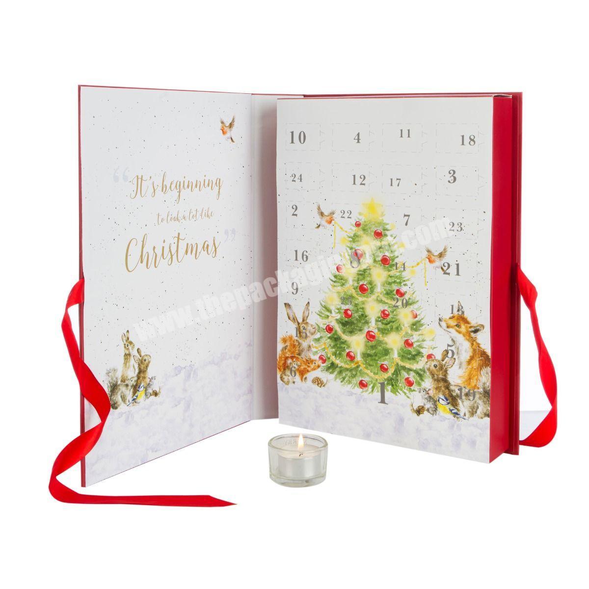 Custom 24 Windows Cardboard Paper Soy Wax Melts Calendar Box Candle Advent Calendar 2021
