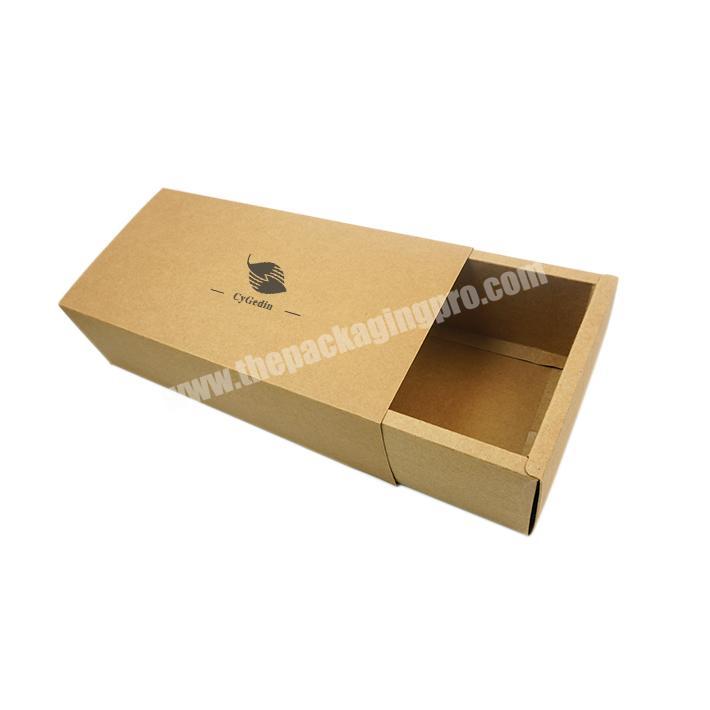 Free Sample 350g Kraft Drawer Box Packaging Eco Friendly Brown Kraft Paper Folding Drawer Clothes Shoe Gift Box