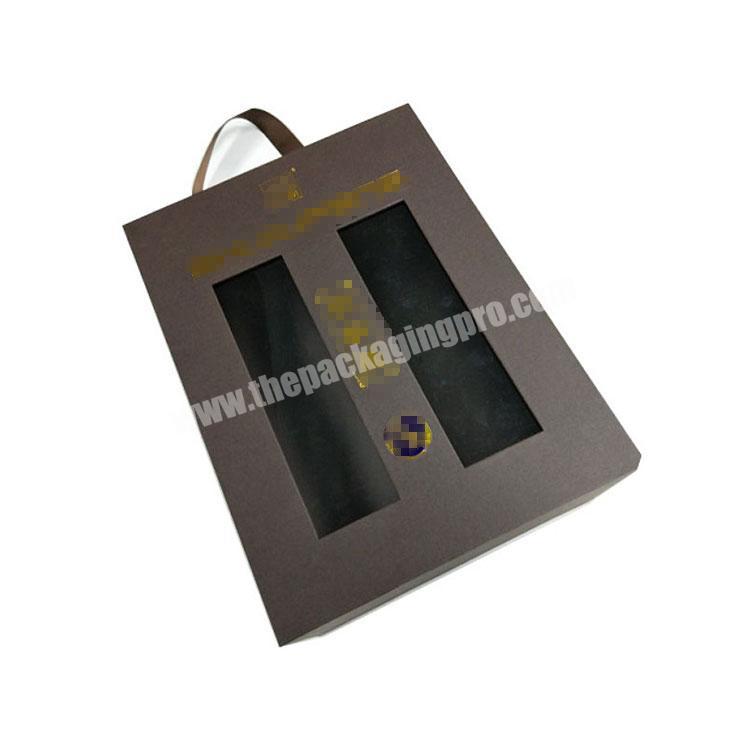 wholesale High quality Color Elegant Custom Suitcase Wine Gift Box With Pvc Window
