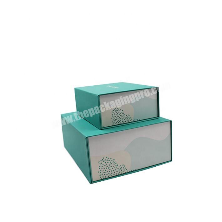 Custom Logo Large Blue Magnetic Folding Packaging Gift Box for Packing
